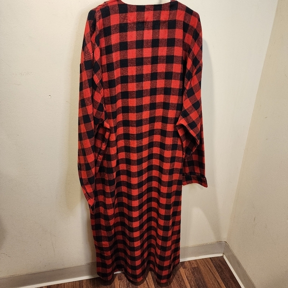 Ashford and Brooks Men's Flanel Plaid long Sleeves Cotton Blend nighhyshirt 3XL - Picture 9 of 11